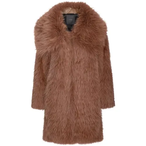 Fur-Effect Caban Coat , female, Sizes: M, S - pinko - Modalova