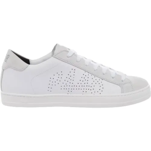 Weiße und beige Low-Top-Sneakers John , Herren, Größe: 43 EU - P448 - Modalova