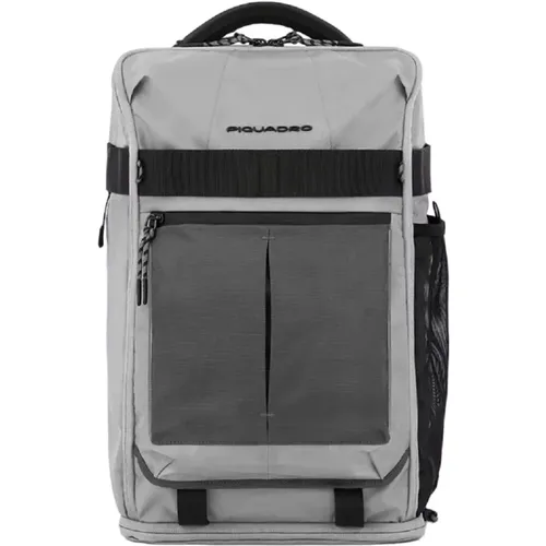 Grey Laptop and iPad Backpack with LED , male, Sizes: ONE SIZE - Piquadro - Modalova