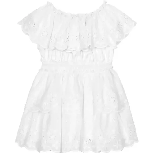 Weiße Spitzen Volant Kleid Kinder - Dolce & Gabbana - Modalova