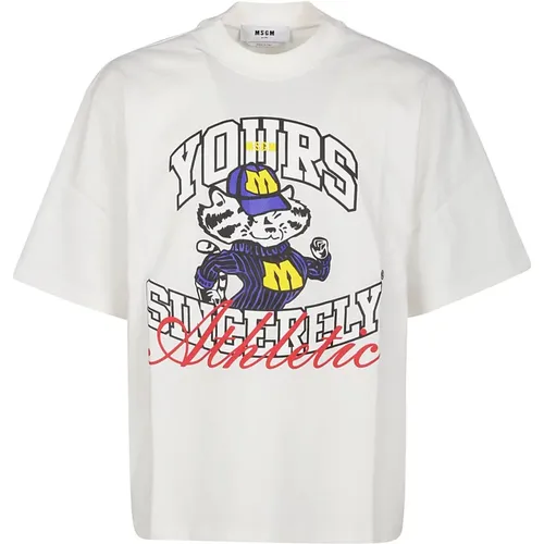 T-Shirt , male, Sizes: M, XL, S, L - Msgm - Modalova