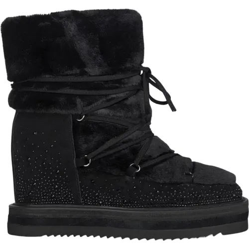 Lace-up fur boot , female, Sizes: 2 UK, 8 UK, 6 UK, 5 UK, 4 UK, 7 UK, 3 UK - Alma en Pena - Modalova