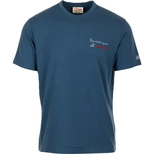Blau Besticktes T-Shirt und Polo - MC2 Saint Barth - Modalova