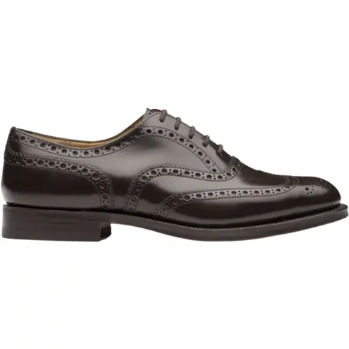 Elegant Leather Oxford Brogue Shoe , male, Sizes: 8 UK - Church's - Modalova