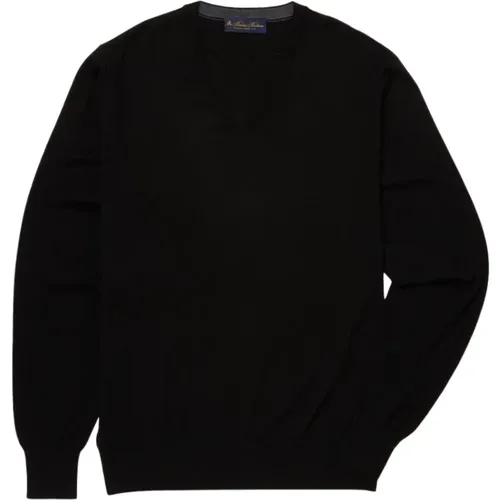 Merinowollwolle V-Neck-Pullover , Herren, Größe: L - Brooks Brothers - Modalova