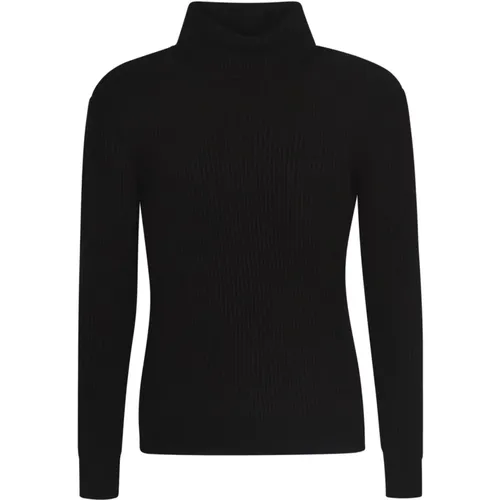 Schwarzer Rippstrickpullover Aw22 , Herren, Größe: M - Tagliatore - Modalova