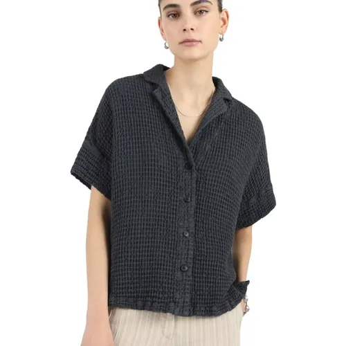 Textured Linen-Cotton Blend Boxy Shirt , female, Sizes: XS - Masscob - Modalova