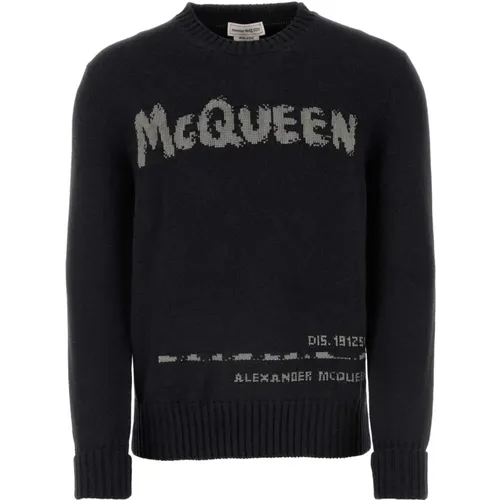 Charcoal Cotton Sweater , male, Sizes: M, L - alexander mcqueen - Modalova
