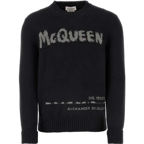 Charcoal Cotton Sweater , male, Sizes: M, L, XL, S - alexander mcqueen - Modalova