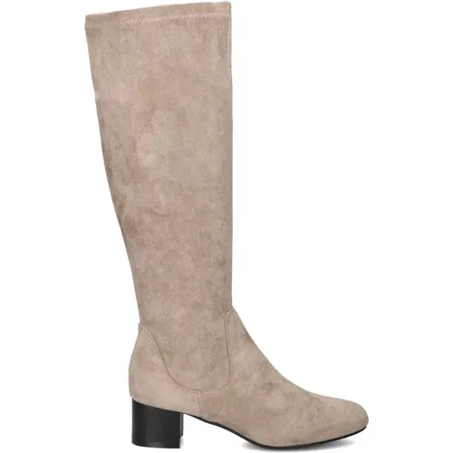 Taupe Wildleder-Look Stiefel , Damen, Größe: 39 EU - Stefano Lauran - Modalova