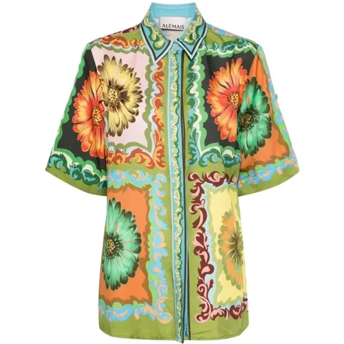 Disco Daisy floral-print shirt , female, Sizes: XL, M - Alemais - Modalova