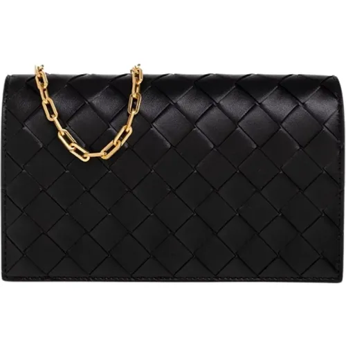 Leather wallet with chain - Bottega Veneta - Modalova