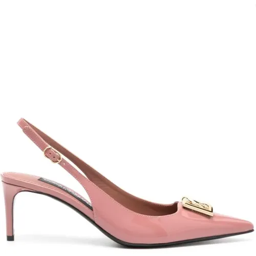 Rosa Lackleder Slingback-Pumps - Dolce & Gabbana - Modalova