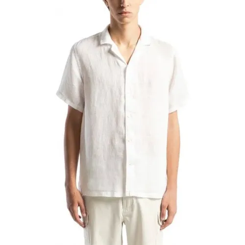 Leinen Kurzarm Hemd mit kubanischem Kragen , Herren, Größe: XL - Pepe Jeans - Modalova