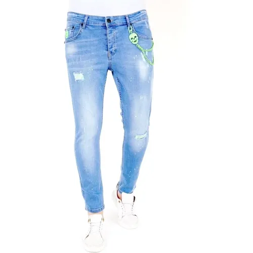 Slim Fit Jeans mit Abnutzung - 1027 , Herren, Größe: W31 - Local Fanatic - Modalova