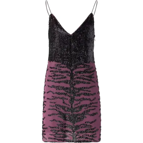 Sequin V-Neck Party Dress , female, Sizes: XS, S, 2XS - pinko - Modalova