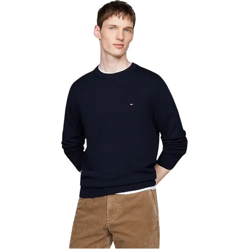 Bio-Baumwolle Kaschmir Pullover , Herren, Größe: M - Tommy Hilfiger - Modalova