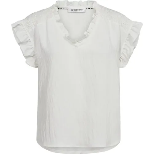 Frill Smock Top Blouse White , female, Sizes: L - Co'Couture - Modalova