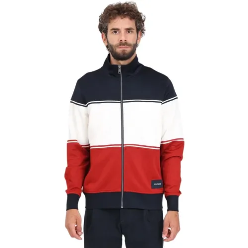 Farbblock Reißverschluss Sweatshirt , Herren, Größe: M - Tommy Hilfiger - Modalova