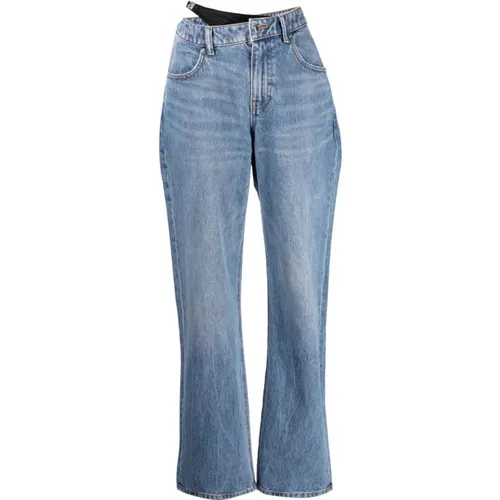 Gerades Jeans mit Bikini-Layer und Asymmetrischem Bund , Damen, Größe: W27 - alexander wang - Modalova