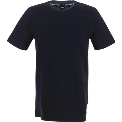 Dark Textured Crew Neck T-Shirt , male, Sizes: 3XL, XL, 2XL - Hugo Boss - Modalova