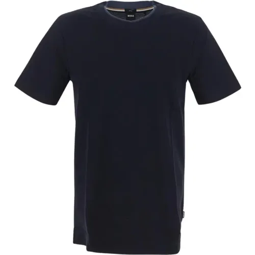 Dark Textured Crew Neck T-Shirt , male, Sizes: L, 3XL, M, XL - Hugo Boss - Modalova