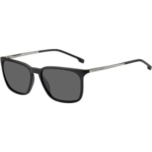 Schwarze Acetat-Sonnenbrille für Männer , Herren, Größe: 56 MM - Hugo Boss - Modalova