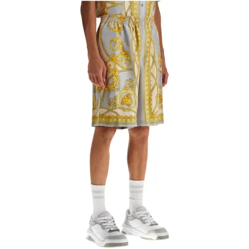 Seiden-Bermuda-Shorts mit 'Coupe des Dieux'-Print - Versace - Modalova