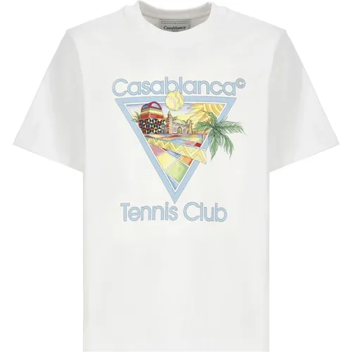 Afro Cubism Tennis Club T-shirt , male, Sizes: XL, L, M - Casablanca - Modalova