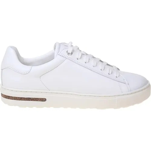Weiße Lederniedrige Sneakers mit Korksohle - Birkenstock - Modalova