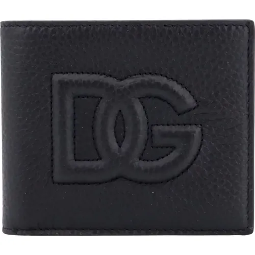 Leather Wallet with Monogram , male, Sizes: ONE SIZE - Dolce & Gabbana - Modalova
