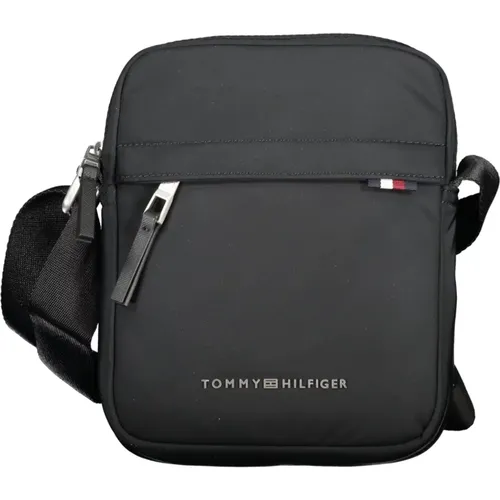 Verstellbare Schultertasche Schwarz Polyester Logo - Tommy Hilfiger - Modalova