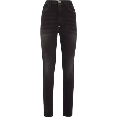 Schwarze High-Waist-Jegging-Jeans - Philipp Plein - Modalova