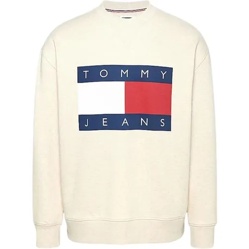 Sweater with Flag Badge , male, Sizes: M - Tommy Hilfiger - Modalova