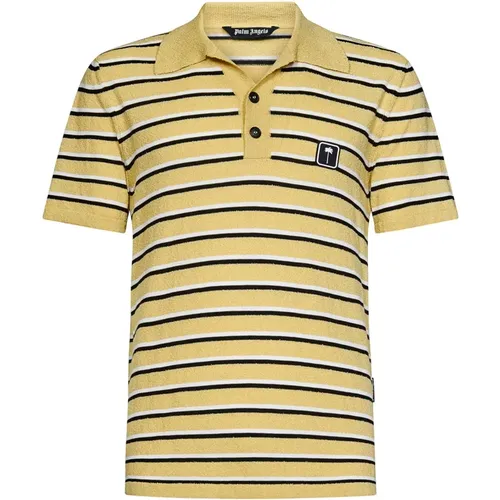 Striped Cotton Terry Polo Shirt , male, Sizes: S, M - Palm Angels - Modalova