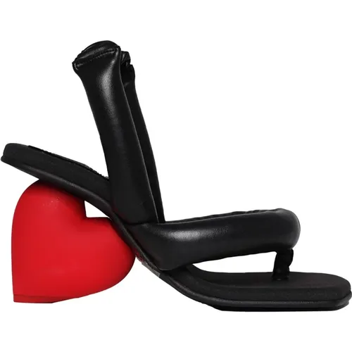 Herzabsatz-Sandalen in Schwarz/Rot , Damen, Größe: 41 EU - Yume Yume - Modalova