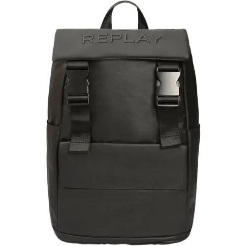 Lightweight Backpack with 3D Logo , male, Sizes: ONE SIZE - Replay - Modalova