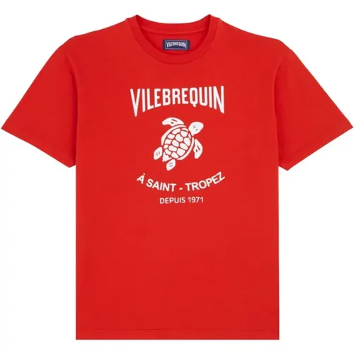 Herren Logo Print Baumwoll T-Shirt - Vilebrequin - Modalova