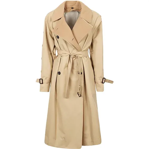 Cotton Blend Medium Length Trench Coat , female, Sizes: XS, L - Max Mara Weekend - Modalova