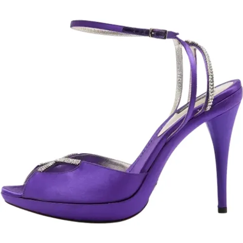 Pre-owned Satin sandals , female, Sizes: 8 UK - Dolce & Gabbana Pre-owned - Modalova