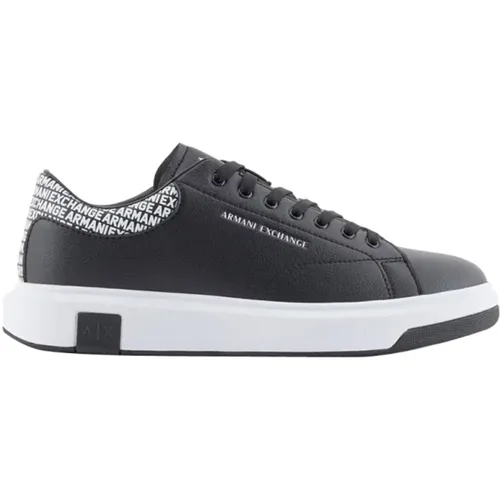 Schwarze und Weiße Sneakers für Männer , Herren, Größe: 45 EU - Armani Exchange - Modalova