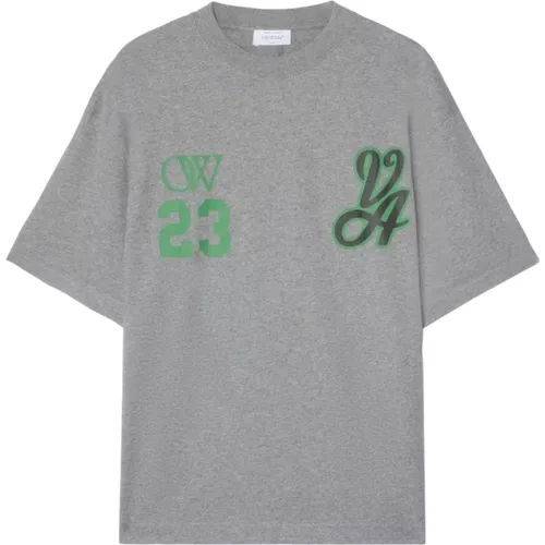 Varsity Print T-Shirt , Herren, Größe: XL - Off White - Modalova