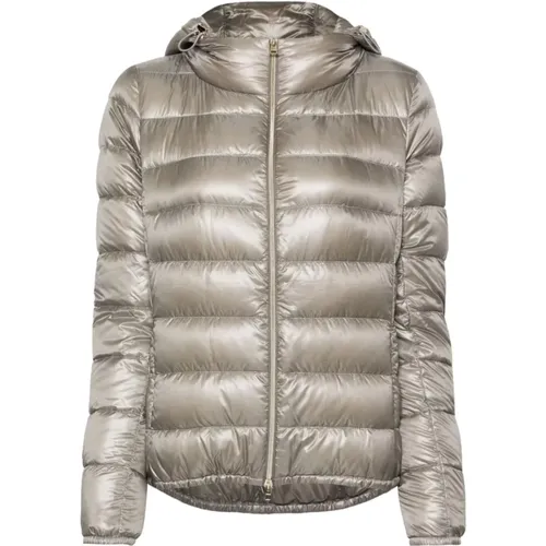 Grey Padded Down Coat , female, Sizes: M, L, S - Herno - Modalova