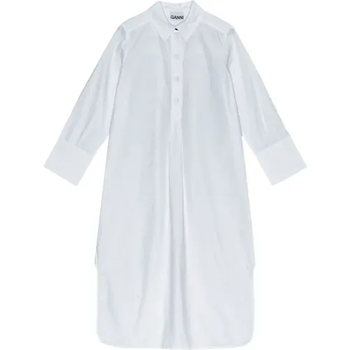Poplin Shirt Dress , female, Sizes: XS - Ganni - Modalova
