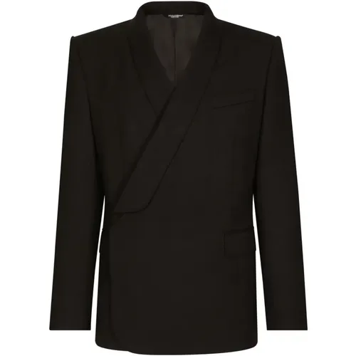 Silk Wrap Blazer , male, Sizes: L - Dolce & Gabbana - Modalova