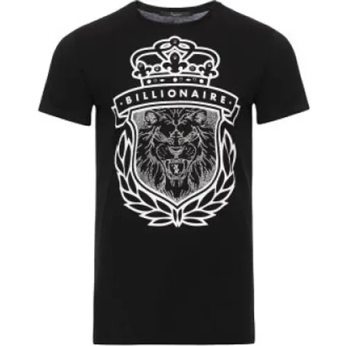 Schwarzes T-Shirt mit Logodruck - Billionaire - Modalova
