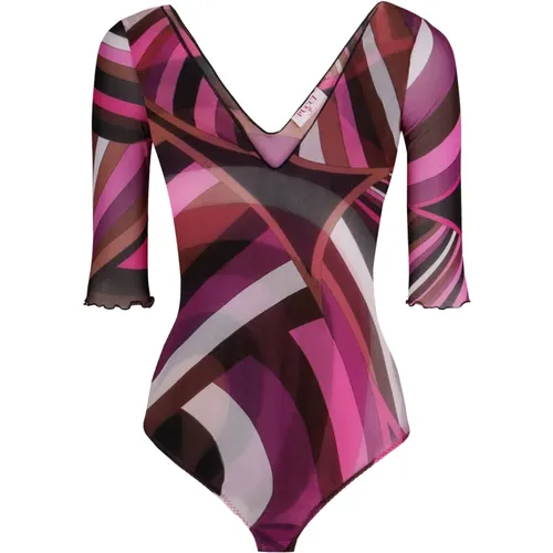 Iride Print Bodysuit , Damen, Größe: 2XS - EMILIO PUCCI - Modalova