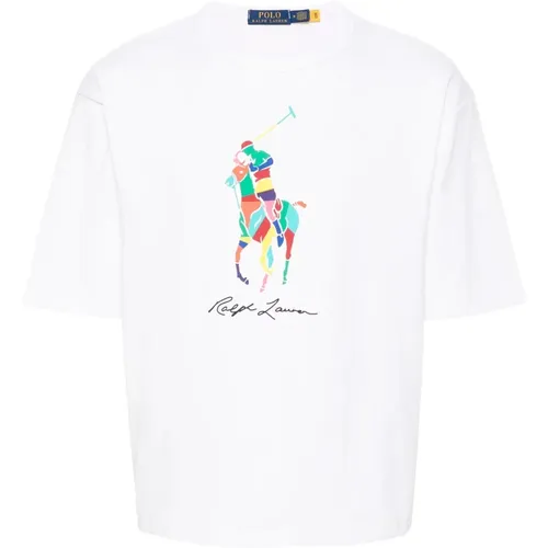 Big Pony Logo Cotton T-shirt , male, Sizes: L, 2XL, M - Ralph Lauren - Modalova