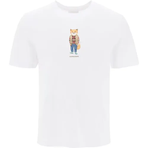 Dressed Fox Crew-Neck T-Shirt , Herren, Größe: S - Maison Kitsuné - Modalova