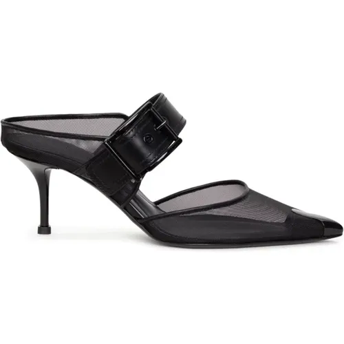 Schwarze Mules mit Absatz , Damen, Größe: 36 1/2 EU - alexander mcqueen - Modalova